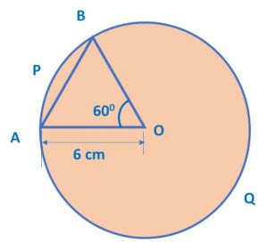 Find the area of the minor and the major sectors of a circle with radius 6 cm, if the angle subtended by the minor arc at the centre is 60 deg (Use pi = 3 * 14 )