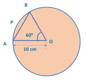 If a chord of a circle of radius 10 cm subtends an angle of 60 deg at the centre of the circle, find the area of the corresponding minor segment of the circle. (Use pi = 3 * 14 and sqrt(3) = 1 * 73 )