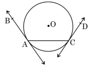 In the given figure, AB and CD are tangents to a circle centred at O. Is angle BAC = angle DCA ? Justify your answer.