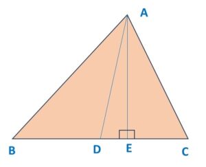 If in Δ ABC, AD is median and AE ⊥ BC, then prove that AB2 + AC2= 2 AD2 +1/2 BC2
