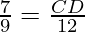 \frac{7}{9} = \frac{CD}{12}