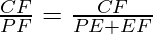 \frac{CF}{PF} = \frac{CF}{PE + EF}