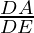 \frac{DA}{DE}